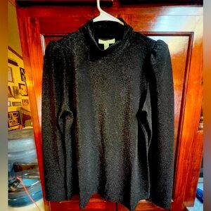 Women’s size XL rye grass brand net mock neck sweater black